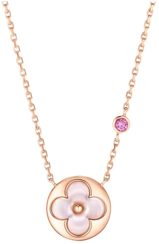 women-louis-vuitton-color-blossom-bb-18-k-gold-pendant-necklace-pink-for-women-q03881