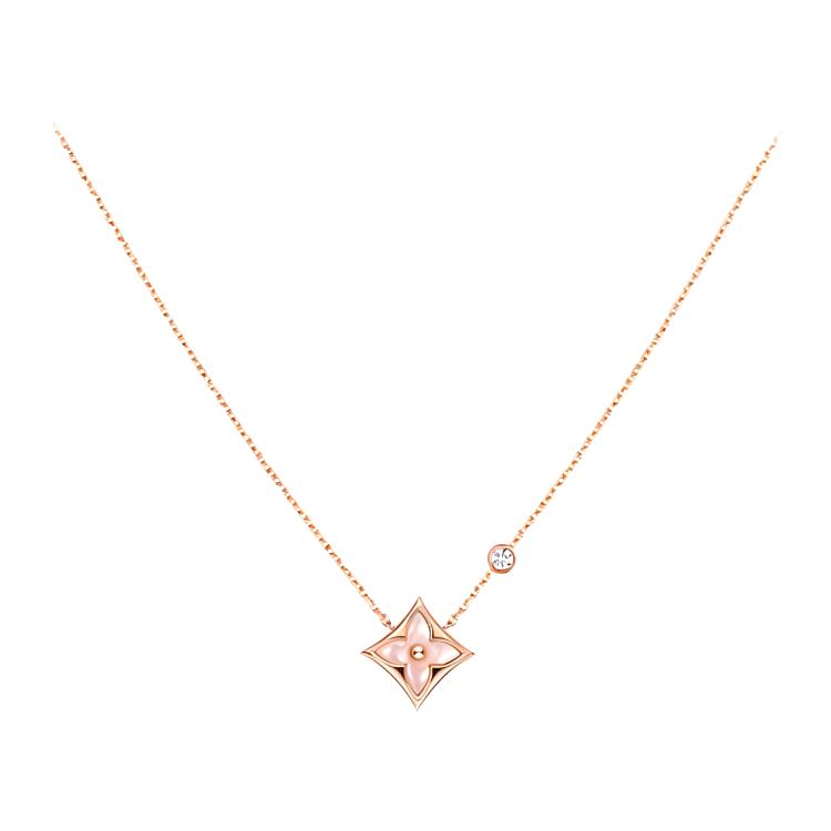 (Women) Louis Vuitton Color Blossom BB Floral Pendant 18K Gold Diamond Necklace for Women Q93612