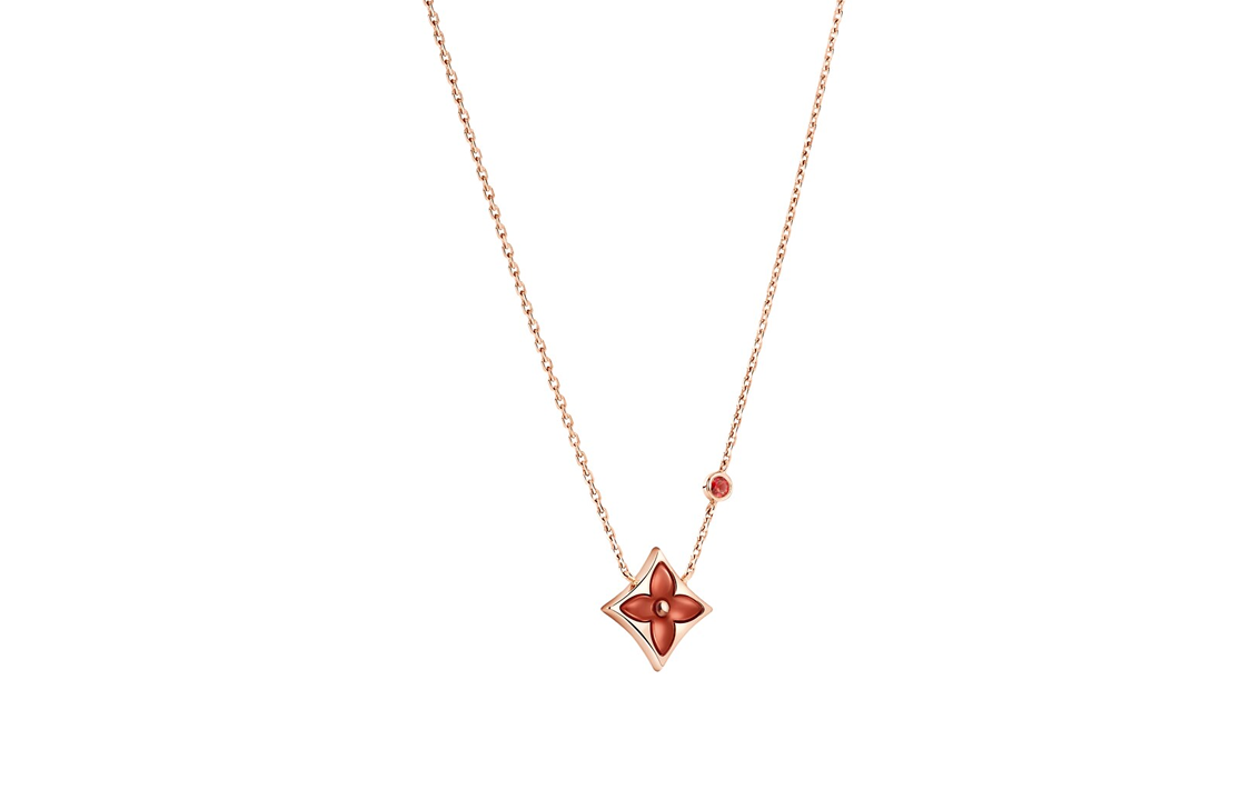(Women) LOUIS VUITTON Color Blossom Lunar New Year 18K Gold Pendant Necklace. Q03272