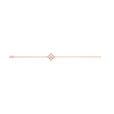 (Women) Louis Vuitton Color Blossom Square 18K Gold Mother-of-Pearl Bracelet. Q95466