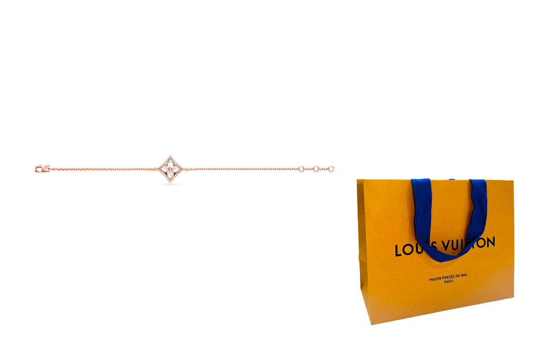 Shop (W) 루이비통 컬러 블라썸 스퀘어 18K 골드 자개 팔찌. Q95466