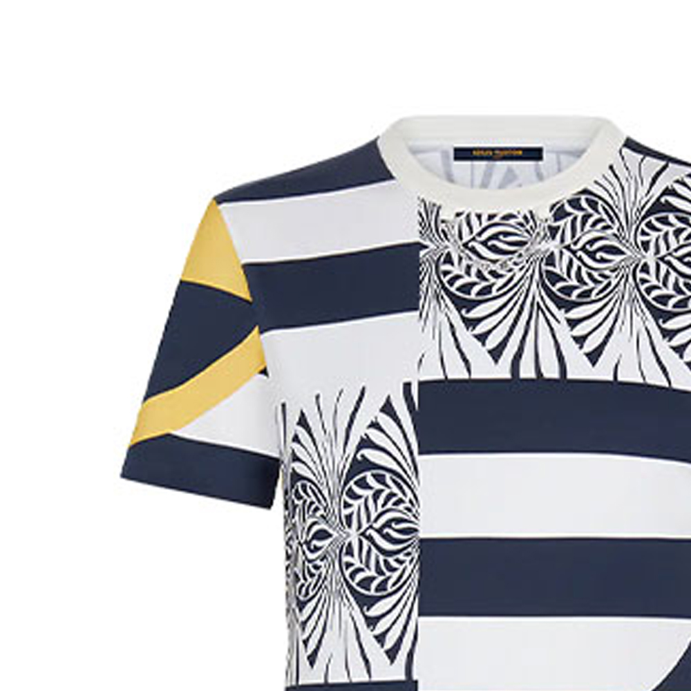 Lookbook (W) Louis Vuitton Kaos Crewneck Garis Biru Striped. 1A7SR5