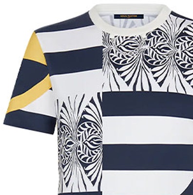 (W) Louis Vuitton Kaos Crewneck Garis Biru Striped. 1A7SR5 Lookbook (W) Louis Vuitton Kaos Crewneck Garis Biru Striped. 1A7SR5