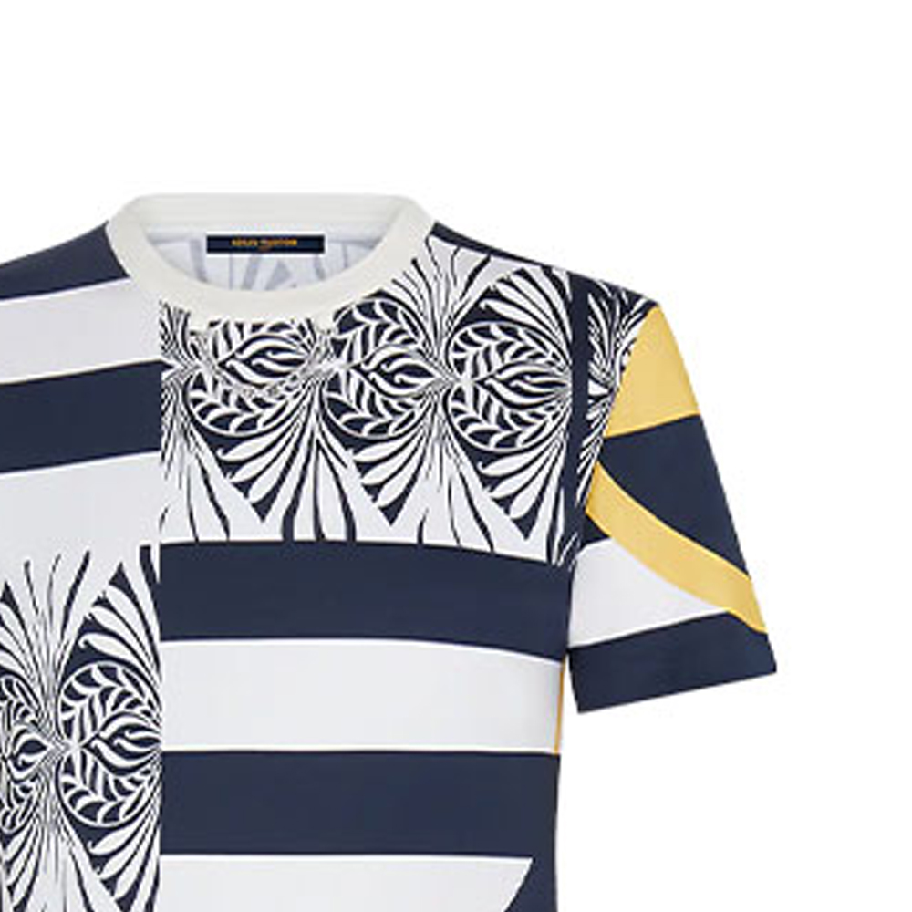 Sizing (W) Louis Vuitton Kaos Crewneck Garis Biru Striped. 1A7SR5