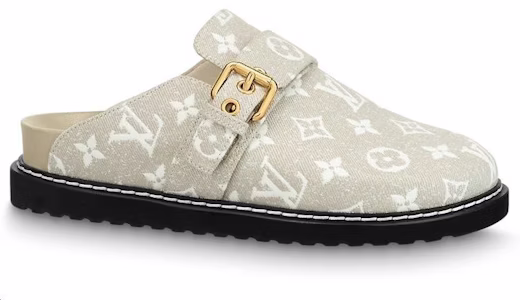 LOUIS VUITTON 舒適丹寧平底時尚拖鞋 女款 灰色 Order LOUIS VUITTON 舒適丹寧平底時尚拖鞋 女款 灰色