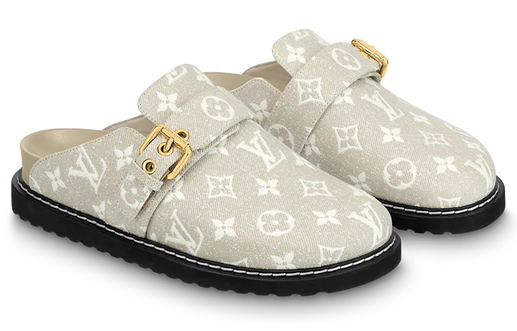 Lookbook LOUIS VUITTON 舒適丹寧平底時尚拖鞋 女款 灰色