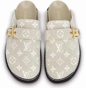 LOUIS VUITTON 舒適丹寧平底時尚拖鞋 女款 灰色 Shop LOUIS VUITTON 舒適丹寧平底時尚拖鞋 女款 灰色