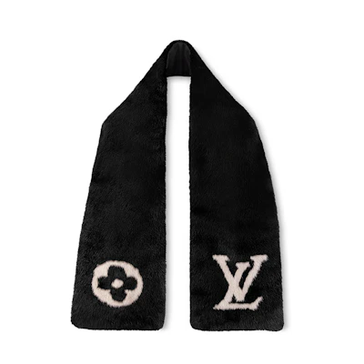 (Women) Louis Vuitton Cosy Knit Scarf for Women Black M78922