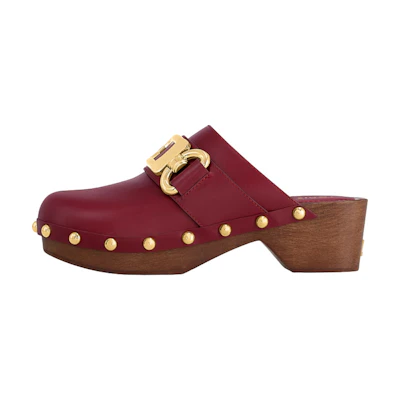 (W) LV Cottage 'Burgundy Leather Mule'