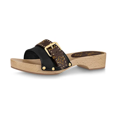 (W) LV Cottage Slide 'Black CMFT Toe'