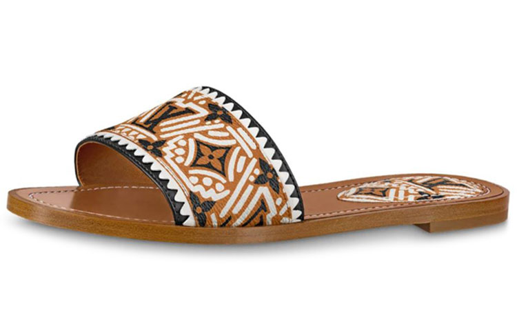 Buy 路易威登 Lock It 平底休閒 時尚涼拖 女款 琥珀色