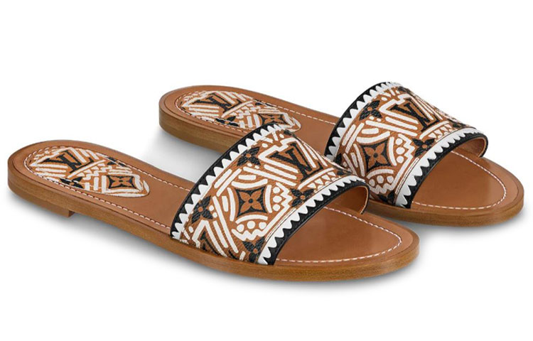 Lookbook 路易威登 Lock It 平底休閒 時尚涼拖 女款 琥珀色