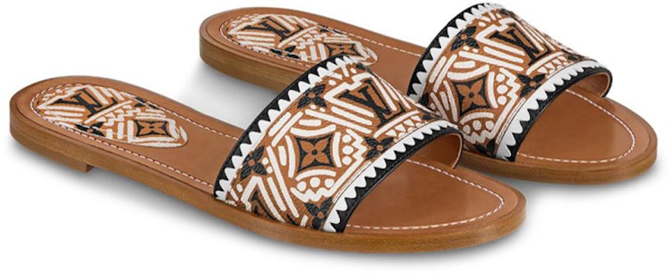 (W) Louis Vuitton Crafty Lock It Slides 'Coklat Hitam Putih' 1A85BJ Lookbook (W) Louis Vuitton Crafty Lock It Slides 'Coklat Hitam Putih' 1A85BJ