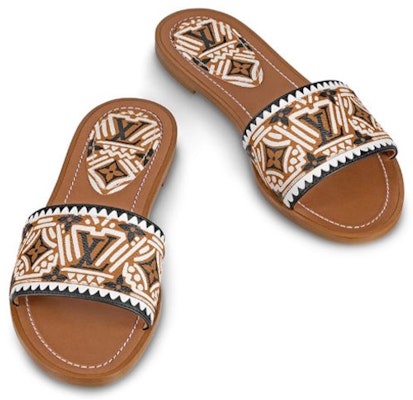 (W) Louis Vuitton Crafty Lock It Slides 'Coklat Hitam Putih' 1A85BJ Purchase (W) Louis Vuitton Crafty Lock It Slides 'Coklat Hitam Putih' 1A85BJ