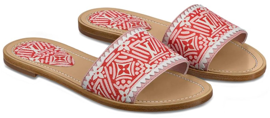 (Women) Louis Vuitton Crafty Lock It Slides 'White Red Pink' 1A85CD Lookbook (Women) Louis Vuitton Crafty Lock It Slides 'White Red Pink' 1A85CD