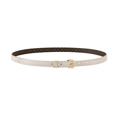 (Women) Louis Vuitton Cream Coated Canvas Leather Belt 15CM M8941Y