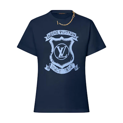 (Women) LOUIS VUITTON Crest Print Round Neck Short Sleeve T-Shirt SS25 Women 1AI473
