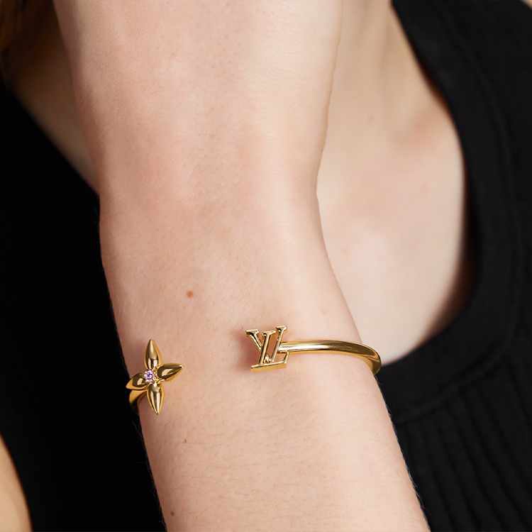 Purchase (W) Gelang LOUIS VUITTON Crystal Logo Emas untuk Wanita M1441M