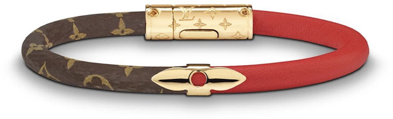 (W) 루이비통 데일리 컨피덴셜 송아지 가죽 팔찌 브라운 레드 뉴이어 레드 M6433 Order (W) 루이비통 데일리 컨피덴셜 송아지 가죽 팔찌 브라운 레드 뉴이어 레드 M6433