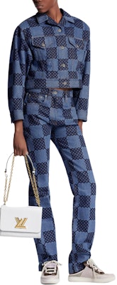 (Women) LOUIS VUITTON Damier High-Waist Straight Fit Jeans Women Blue 1AFMMA Lookbook (Women) LOUIS VUITTON Damier High-Waist Straight Fit Jeans Women Blue 1AFMMA
