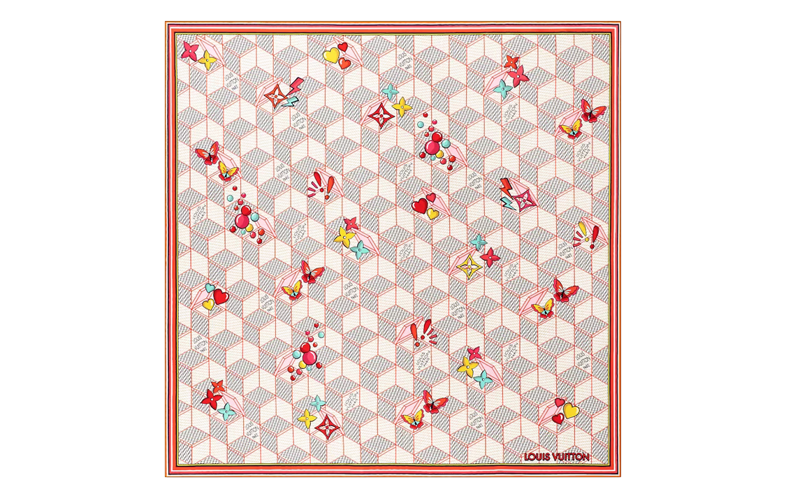 (Women) LOUIS VUITTON Damier Pattern Silk Scarf Multicolor for Women. M77668