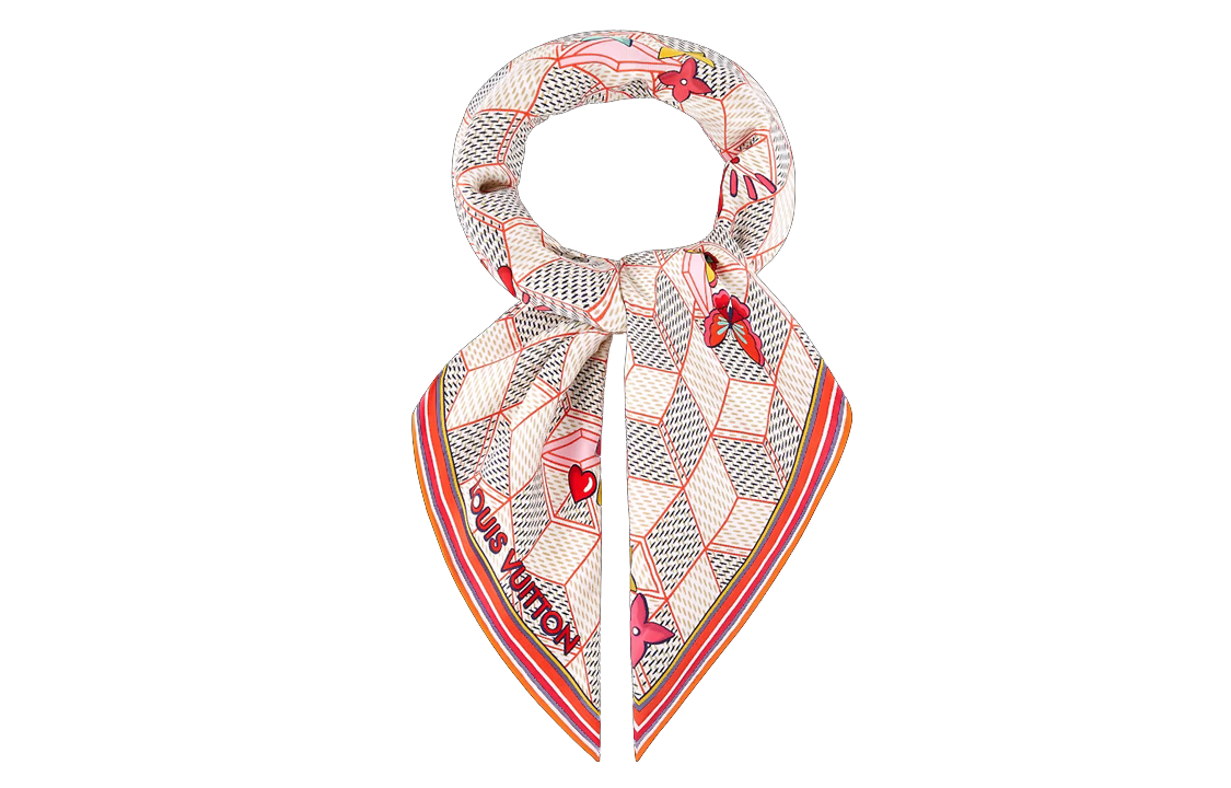 (Women) LOUIS VUITTON Damier Pattern Silk Scarf Multicolor for Women. M77668 圖 3