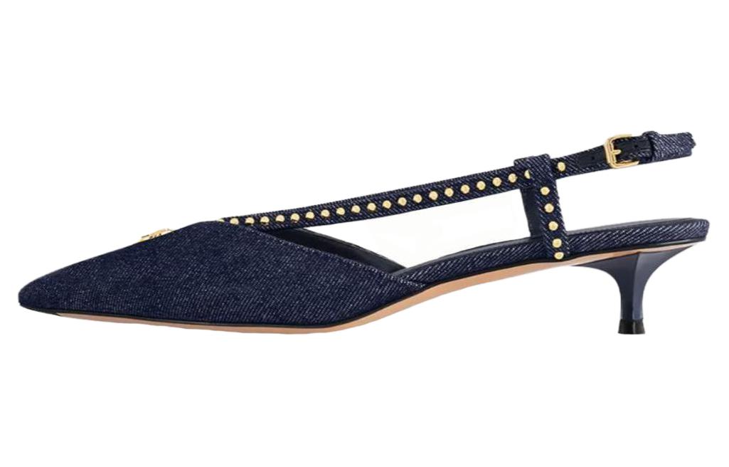 (Women) Louis Vuitton Denim 'Metal Buckle Embellished Cone Heel' 1ACK7G