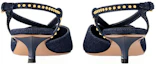 Shop 路易威登 牛仔布 金屬搭扣點綴裝飾 錐形跟 高跟鞋 3.5厘米 女款 深藍色