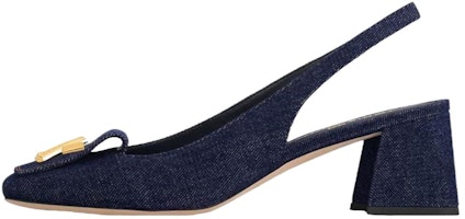 (Women) Louis Vuitton Denim 'Metallic Accent Block Heel' 1ACGGE (Women) Louis Vuitton Denim 'Metallic Accent Block Heel' 1ACGGE