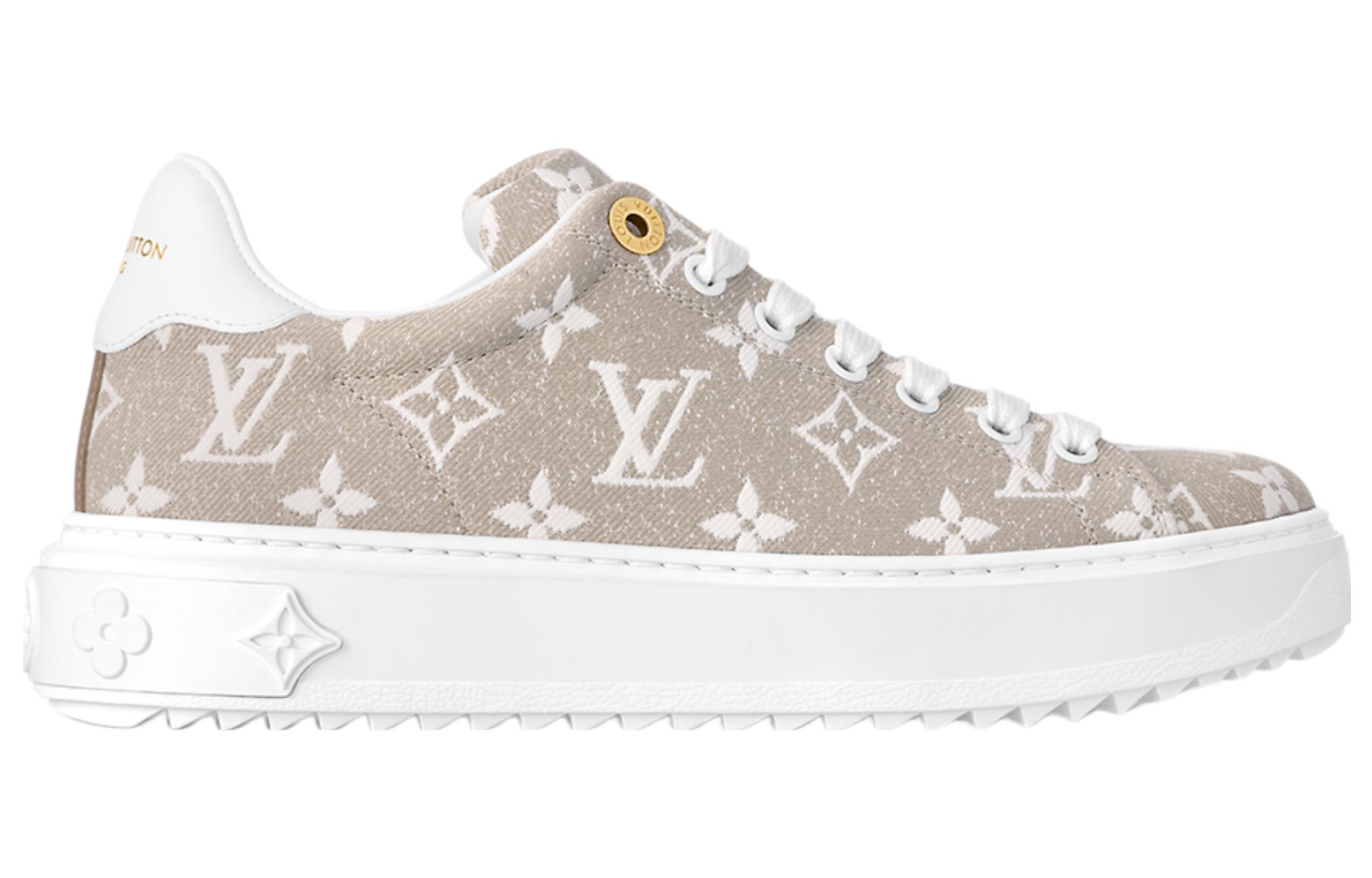 Order (W) Louis Vuitton Baskets Basses Décontractées en Denim Confort ''Beige'' 1AC29A