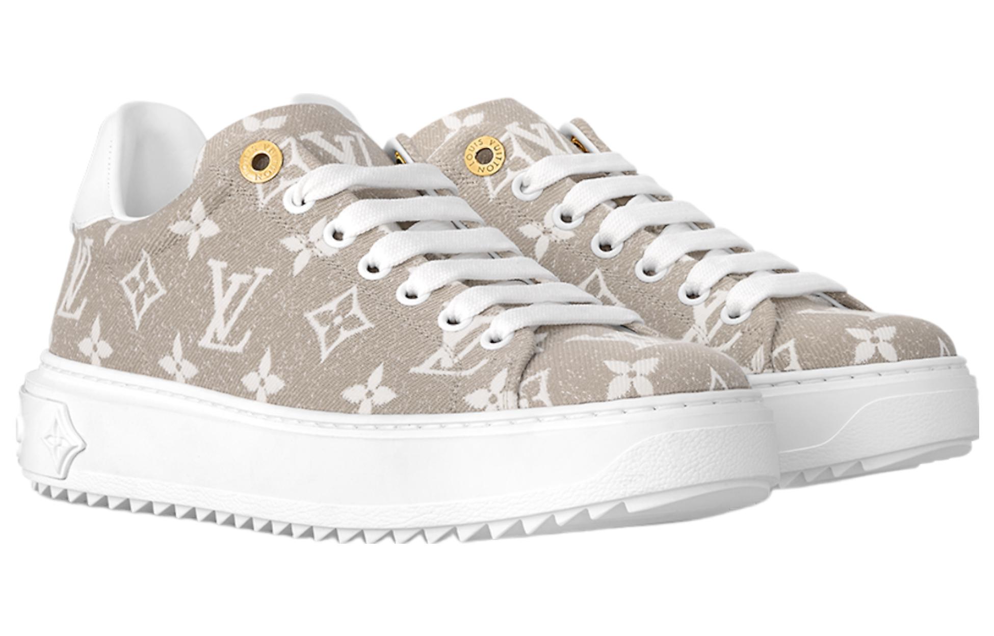 Lookbook (W) Louis Vuitton Baskets Basses Décontractées en Denim Confort ''Beige'' 1AC29A