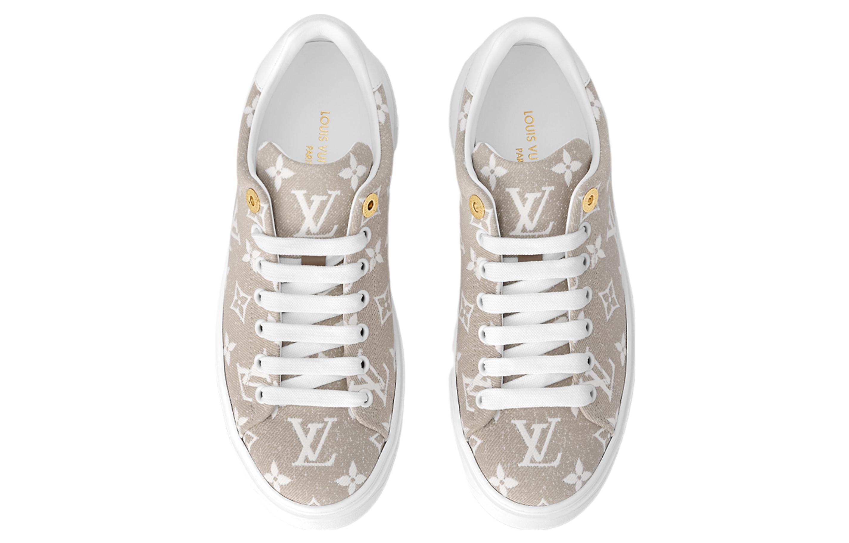 Shop (W) Louis Vuitton Baskets Basses Décontractées en Denim Confort ''Beige'' 1AC29A