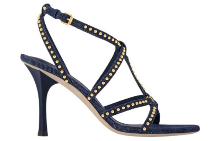 Order (W) Sandal Denim Louis Vuitton Biru dengan Gesper Metal Dekoratif. 1ACIUE