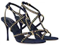 Lookbook (W) Sandal Denim Louis Vuitton Biru dengan Gesper Metal Dekoratif. 1ACIUE