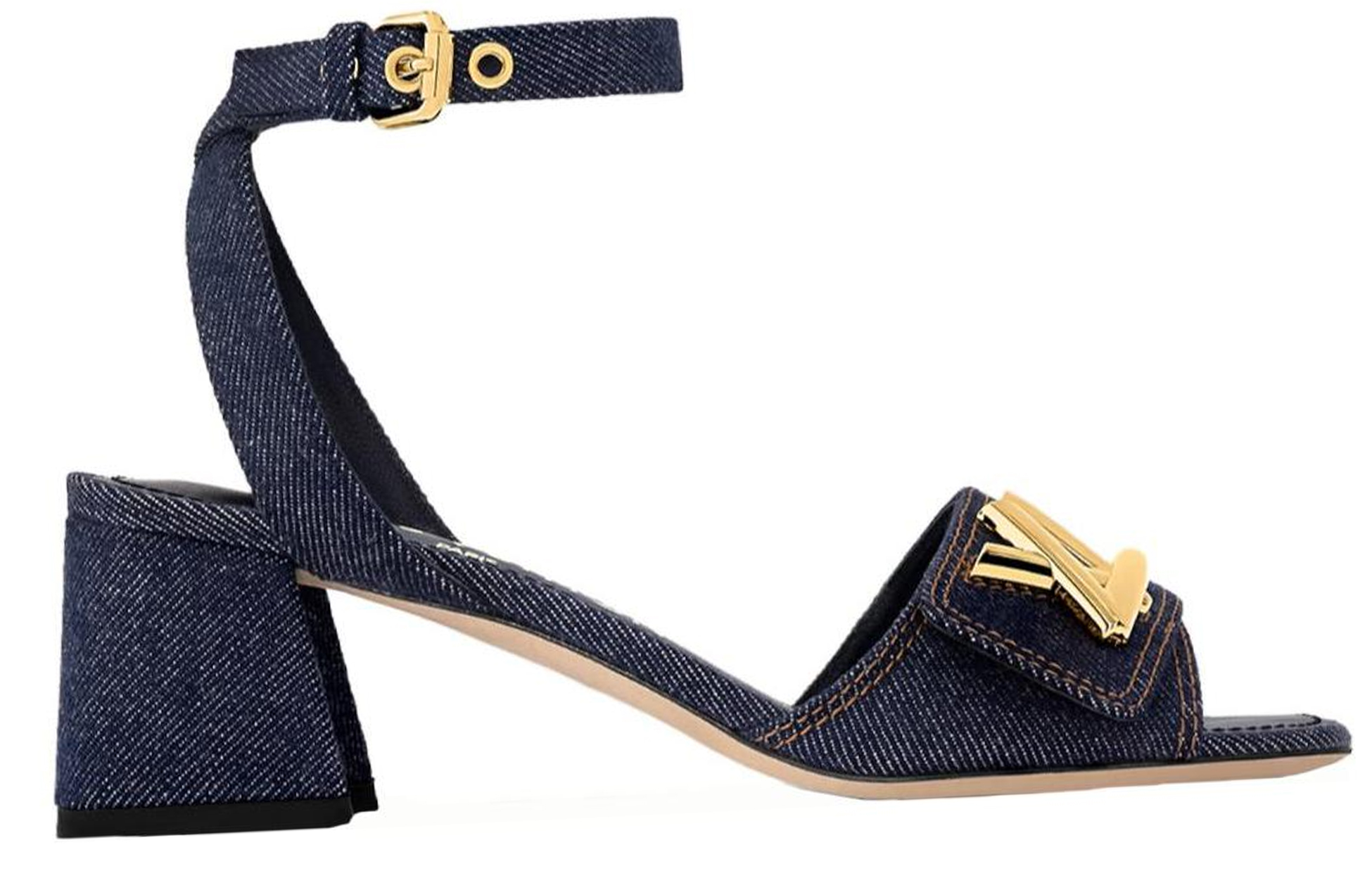 Order (W) Louis Vuitton Denim Sandalen ''Goldene Schnalle Monogramm'' 1ACHYZ