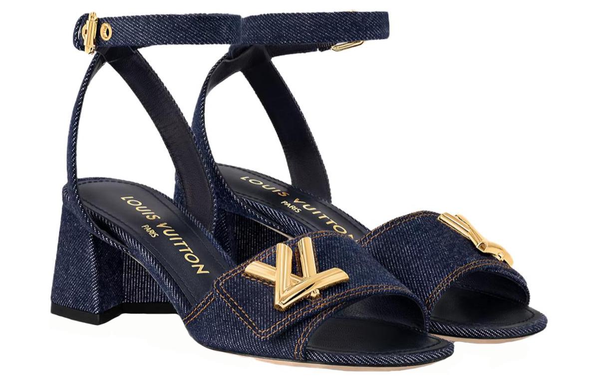Shop (W) Louis Vuitton Denim Sandalen ''Goldene Schnalle Monogramm'' 1ACHYZ