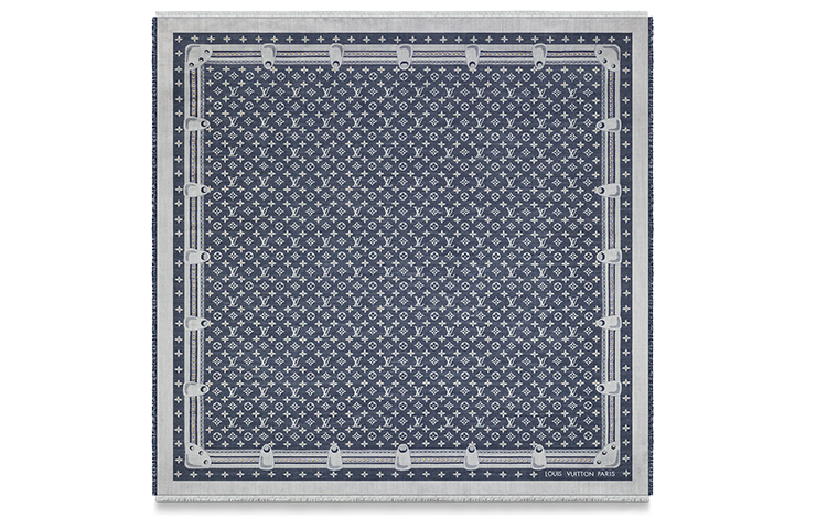 (Women) Louis Vuitton Denim Silk Wool Shawl Scarf Collection M73698 圖 4