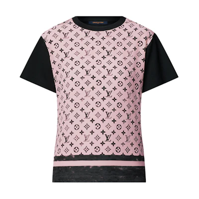 (Women) LOUIS VUITTON Desert Rose Washed Letter Print Cotton Oversized T-Shirt 1AIAZZ