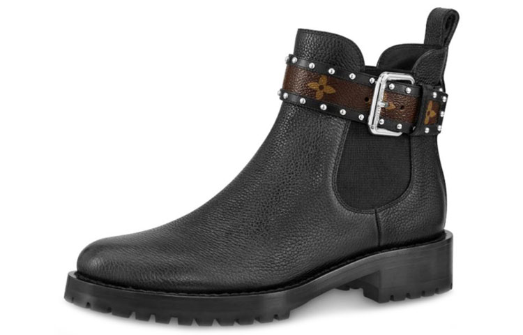 (Women) Louis Vuitton Discovery 'Grained Calfskin Ankle Boot Black' 1A4GZT