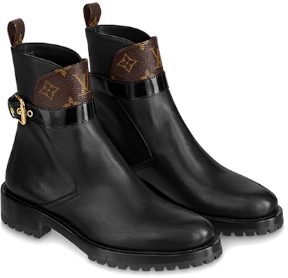 (Women) Louis Vuitton Discovery Boots 'Black with Monogram Top' 1A868J Lookbook (Women) Louis Vuitton Discovery Boots 'Black with Monogram Top' 1A868J