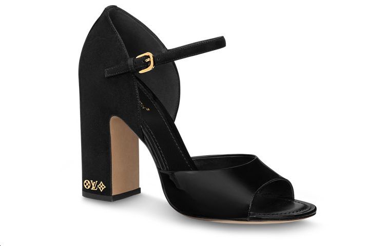 Order (W) 루이비통 돈 블랙 레더 샌들 (Chunky Heel) 1ABGCL