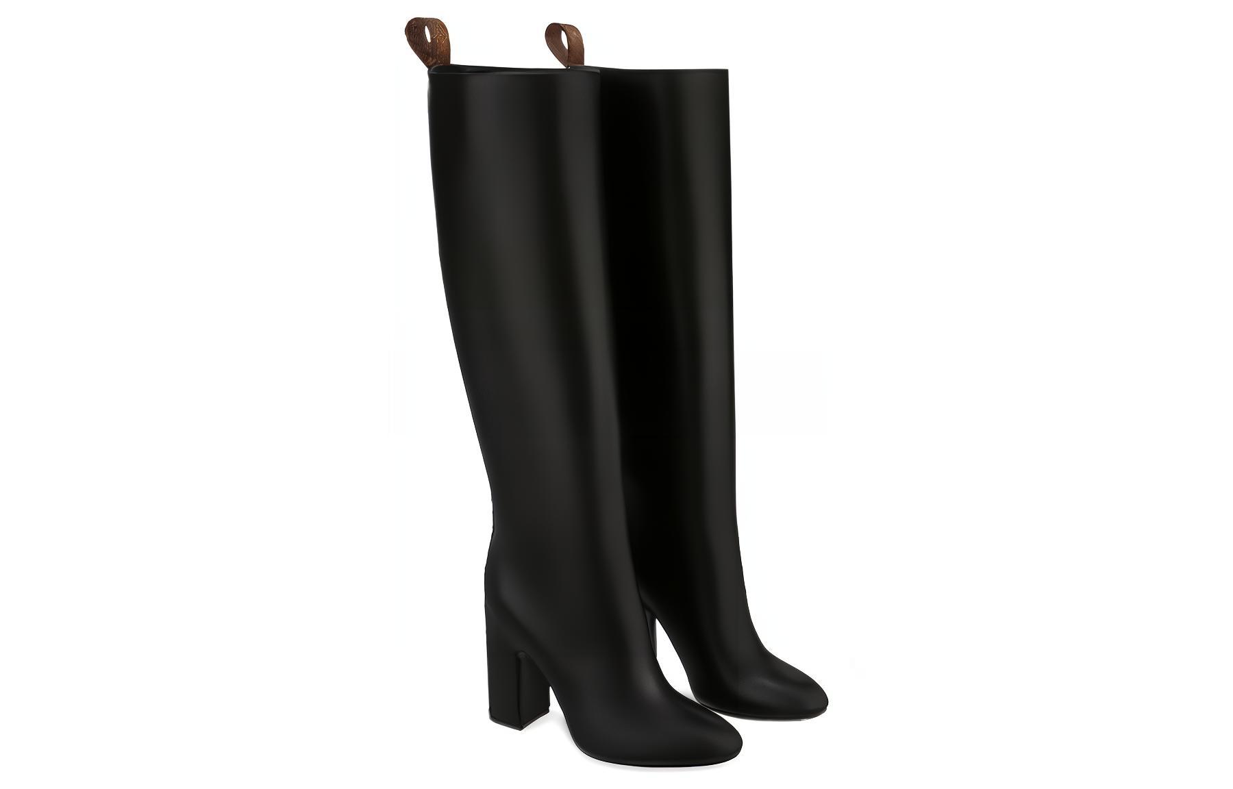 Lookbook (W) Louis Vuitton Donna High-Top Stiefel ''Schwarzes Leder'' 1AAOFH