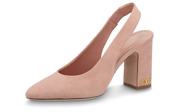 (Women) Louis Vuitton Donna Leather Slip-On Fashion Chunky High Heels 'Pink' 1ABGIJ