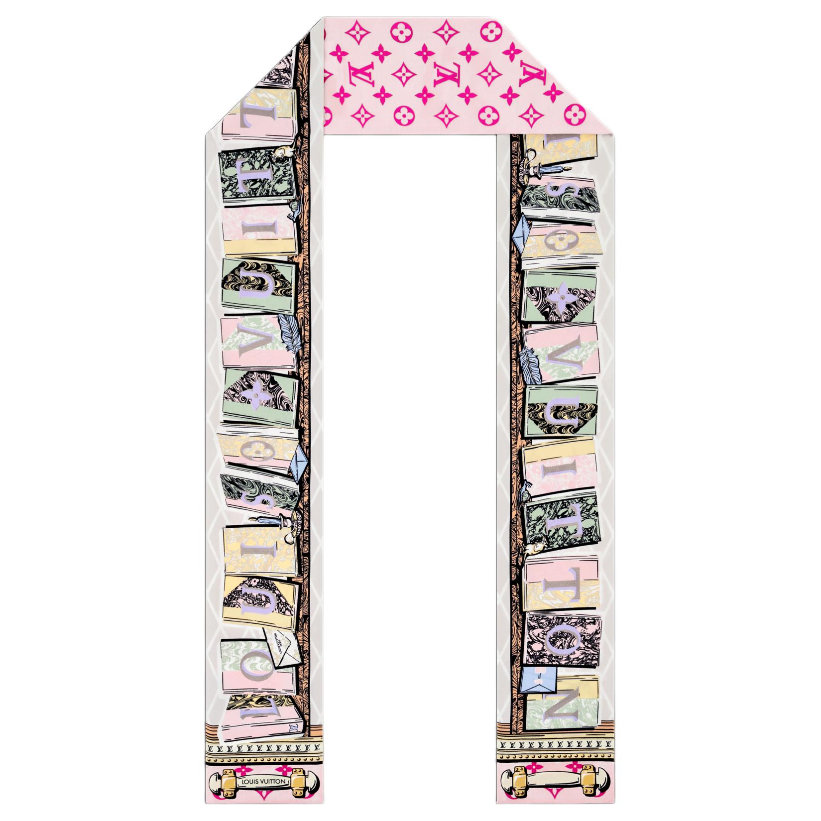 (Women) Louis Vuitton Double-Sided Print Silk Scarf for Women in Pink. M96246 圖 2