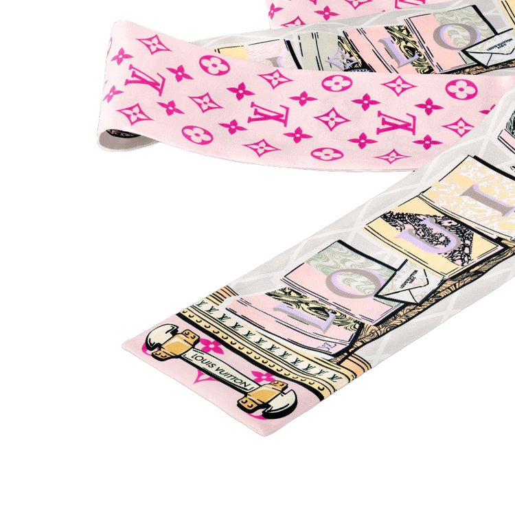 (Women) Louis Vuitton Double-Sided Print Silk Scarf for Women in Pink. M96246 圖 4