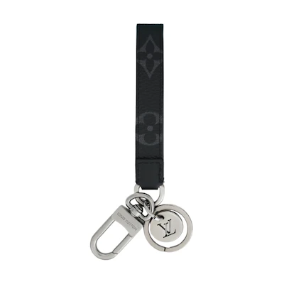 (Women) LOUIS VUITTON Simple Canvas Key Holder Silver Black M61950