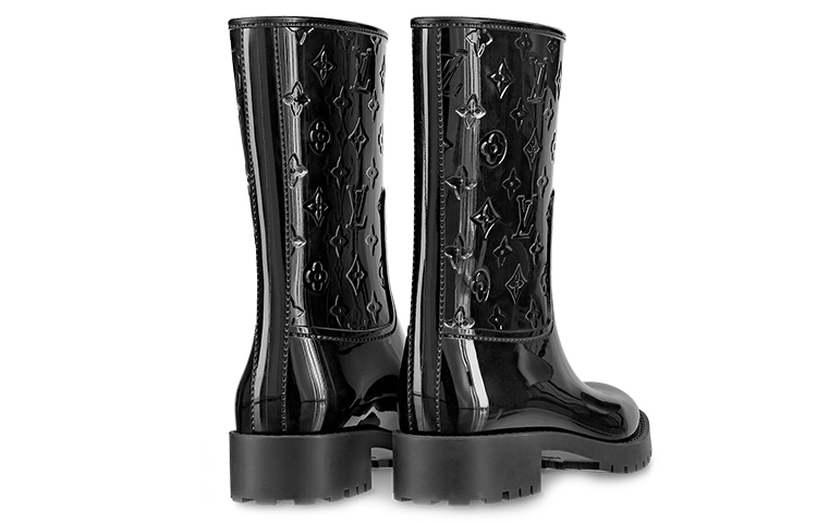 Shop (W) Louis Vuitton Drops Flat Half Boots 'Hitam' 1A8QUX