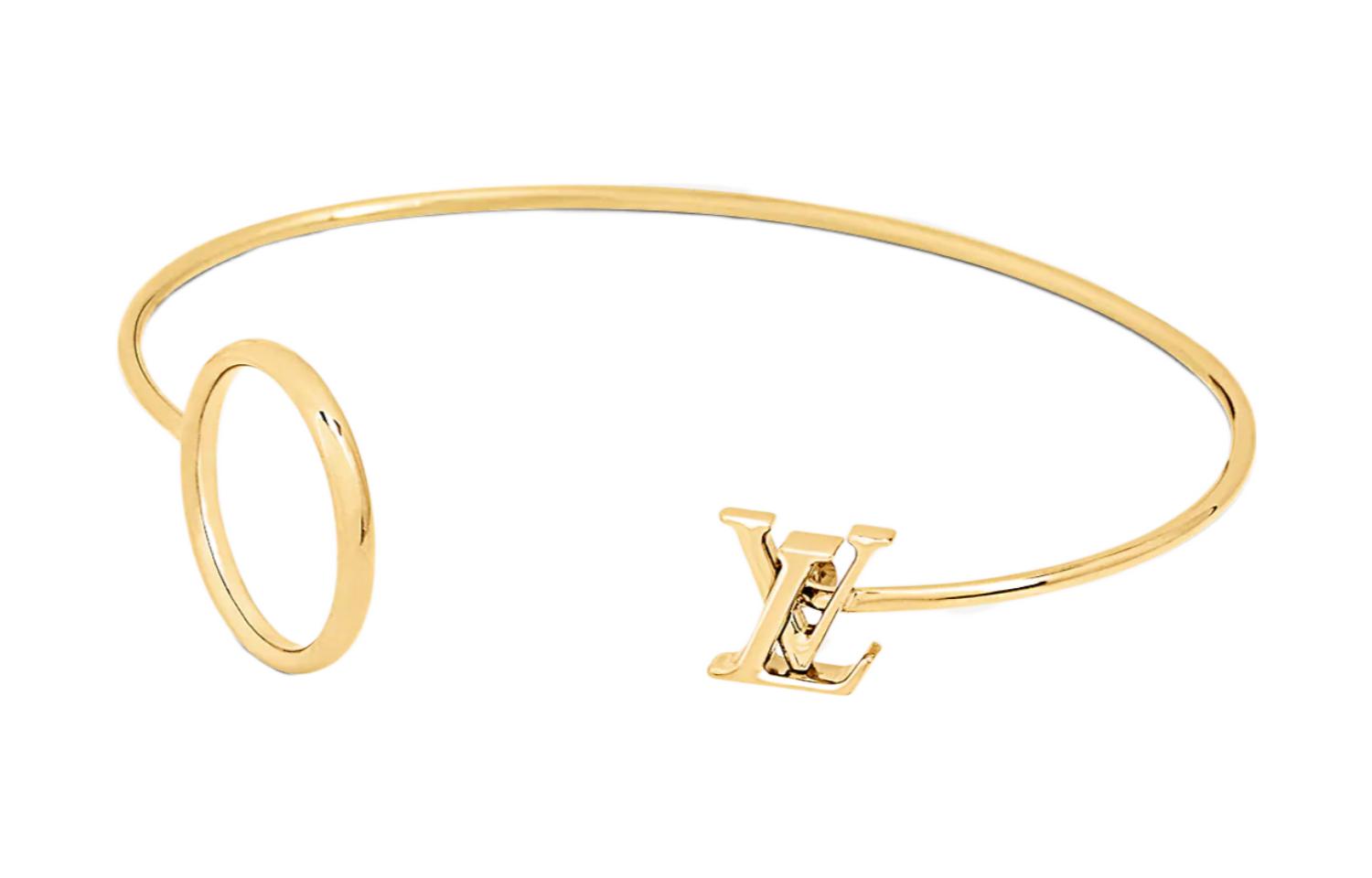 Lookbook (W) Pulsera LOUIS VUITTON Eclipse LV Minimalista Doble Círculo Oro. M00765