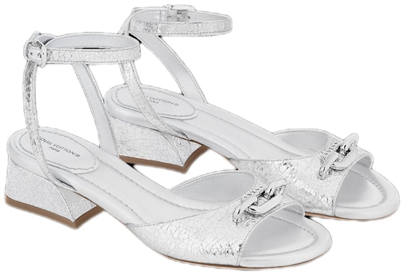 (Women) Louis Vuitton Edge 'Silver Open-Toe Strap Sandals' 1ABGTL Lookbook (Women) Louis Vuitton Edge 'Silver Open-Toe Strap Sandals' 1ABGTL