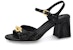 (Women) Louis Vuitton Edge Leather 'Fashion Trend Single Strap Sandal' Black 1ABGGC